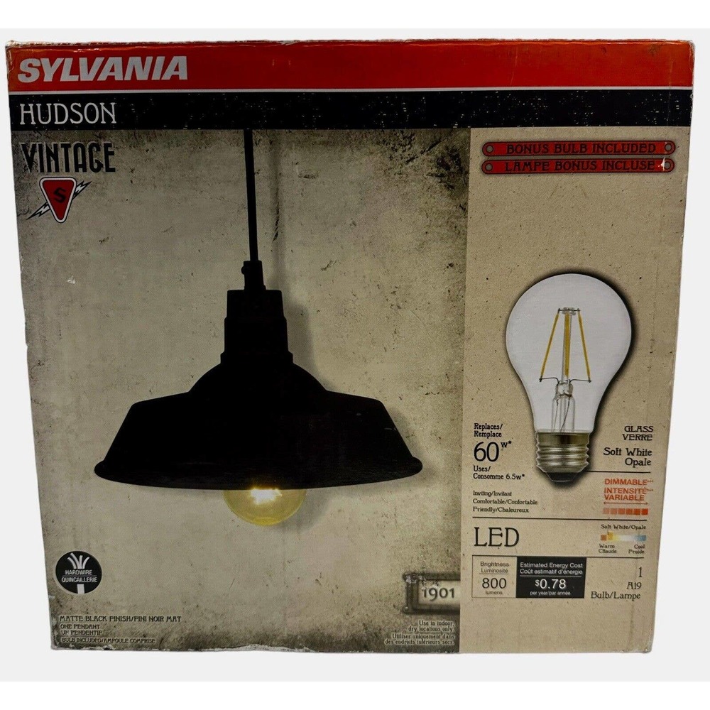 SYLVANIA Easton Sconce Vintage Light Fixture, Flush Mount, A19 bulb included‎